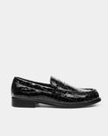 Savio Crocodile Patent Loafer 'Black